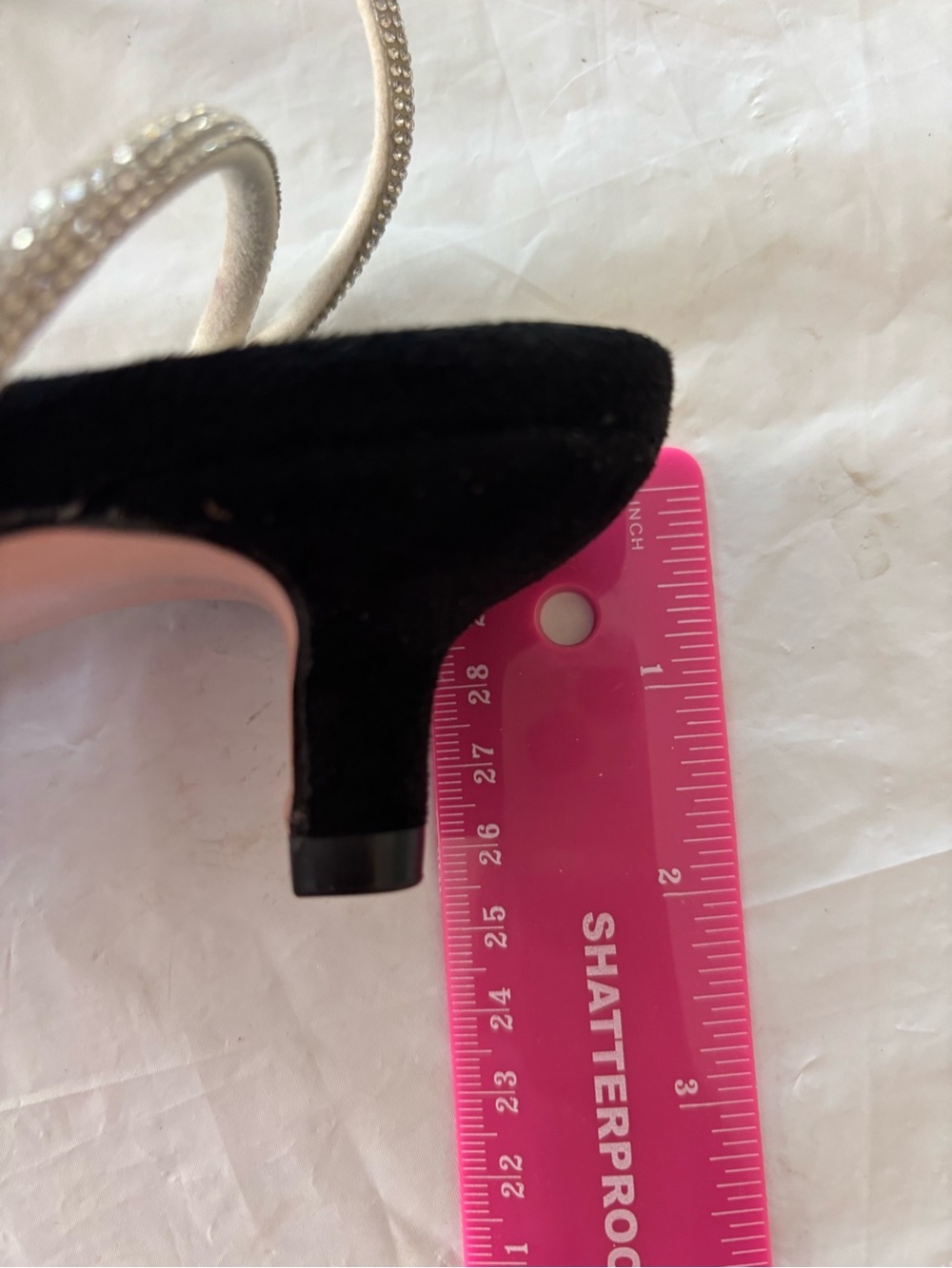 NWOT Noble Only Black Silver Rhinestone Bow Lace Up kitten Heel Sandals SZ 10 - Picture 11 of 15